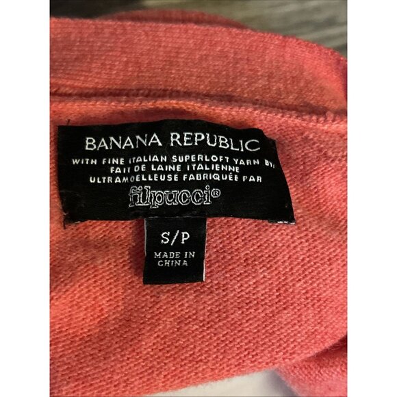 Banana Republic Cardigan Sweater Women's S Pink Wool Fine Italian Yarn Filpucci - Picture 5 of 6